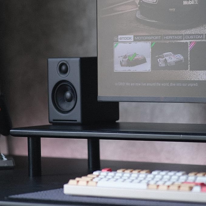 Bamboo Dual Monitor Stand Riser, Supports 2 Monitors, Printer, Heavy TV up to 300 lbs and 75 Inches