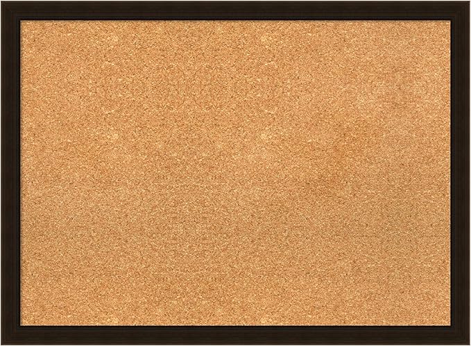 Amanti Art Natural Cork Board for Wall, 22x30 Vision Board with Brown Wood Frame, Medium Corkboard Office Decor for Home Organization, Rustic Farmhouse Corkboard Pinboard to display items for home