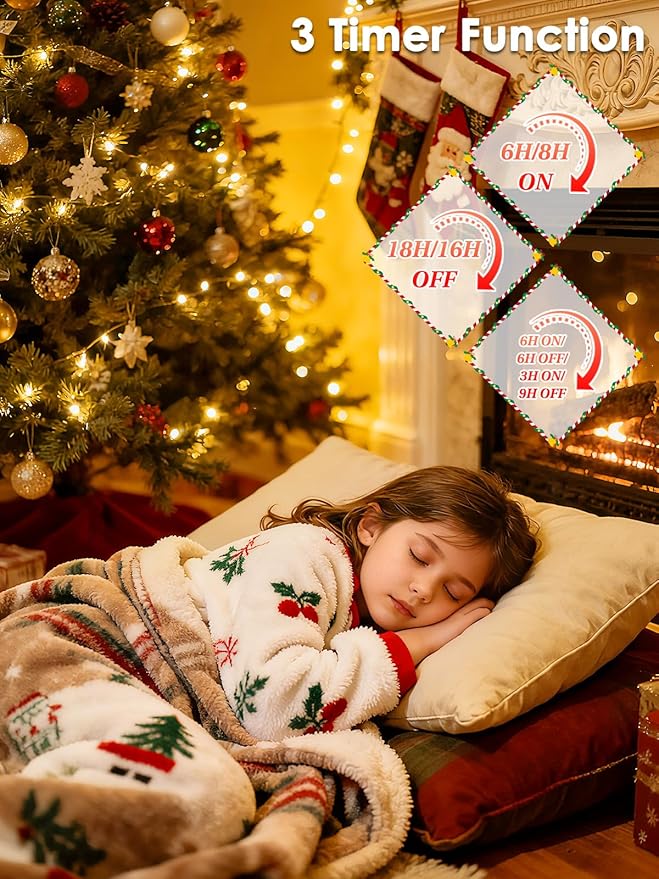 2025 New Voice Control Connectable 2PK 164FT 400LED Christmas String Lights Indoor Outdoor with Remote | Smart Twinkle String Lights 12 Modes & Timer for Xmas Tree Decor (Warm White)