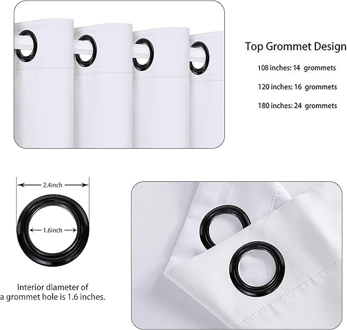 BONZER Extra Wide Room Divider Curtain Screen Partitions Total Privacy Wall Blackout Curtains for Home Theatre, Storage, 108L x 150W Inch (9L x 12.5W ft), 1 Panel, Greyish White