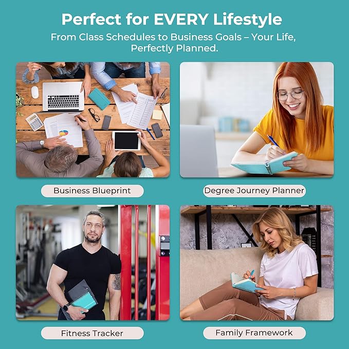 Planner 2026 Daily Weekly and Monthly,6.5"x3.75",12 Months Spiral Bound Calendar Agenda with Self-adhesive Pen Holder,2026 Appointment Book with Vegan Leather Soft Cover,Light Blue