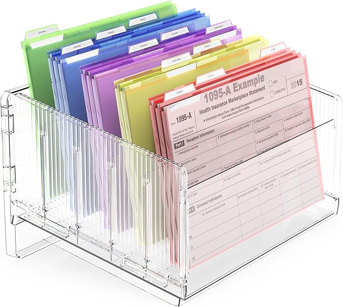 File Sorter Organizer, 5 Sections Acrylic Letter Tray for Desk, Mail Organizer Letter Holder for Envelopes, Mail, Electronics 1Pack