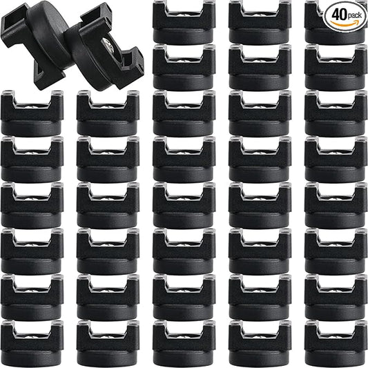 Yookeer 40 Pcs Magnetic Zip Tie Mount Base Black Magnetic Cable Clips Wire Holder Multipurpose Cable Ties Management Base Electrical Supplies for Wire (22 mm)