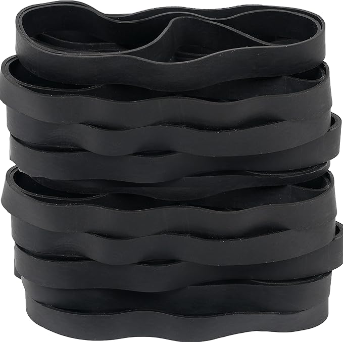 Rubber Bands Size#107 Heavy Duty Big Wide rubber band 30PCS Elastic Bands for Office Supply Trash Can File Folders Litter Box Rubber Bands (Black)