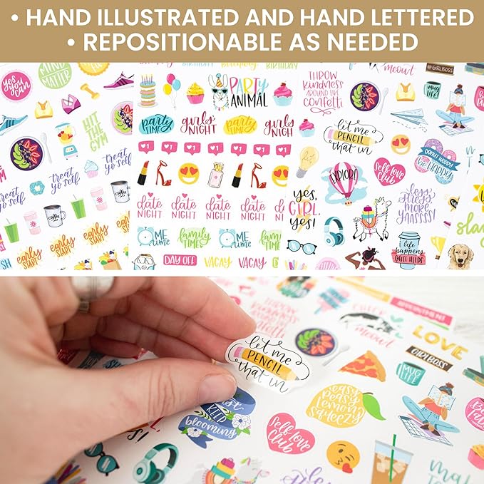 bloom daily planners Productivity Stickers - Variety Sticker Pack - Six Sticker Sheets Per Pack!