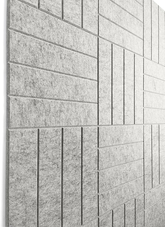 Large Cork Board Alternative - 12-Pack Felt Wall Tiles with Safe Removable Adhesive Tabs, Cork Wall Tiles Bulletin Board Home Office Essentials - Gray Marble