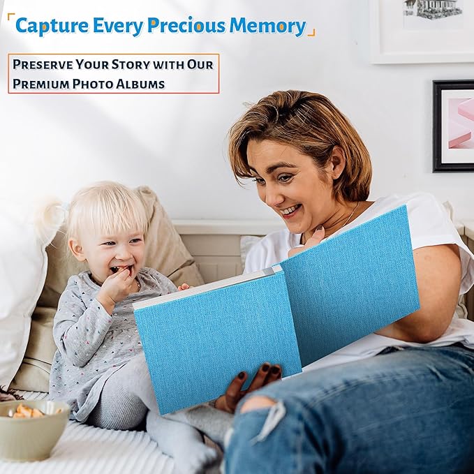 Photo Album Self Adhesive Scrapbook,120 Pages Large Photo Book for 4x6,5x7,8x10 Pictures,DIY Album for Baby Wedding Family Travel Birthday,with Metallic Pen and Scraper