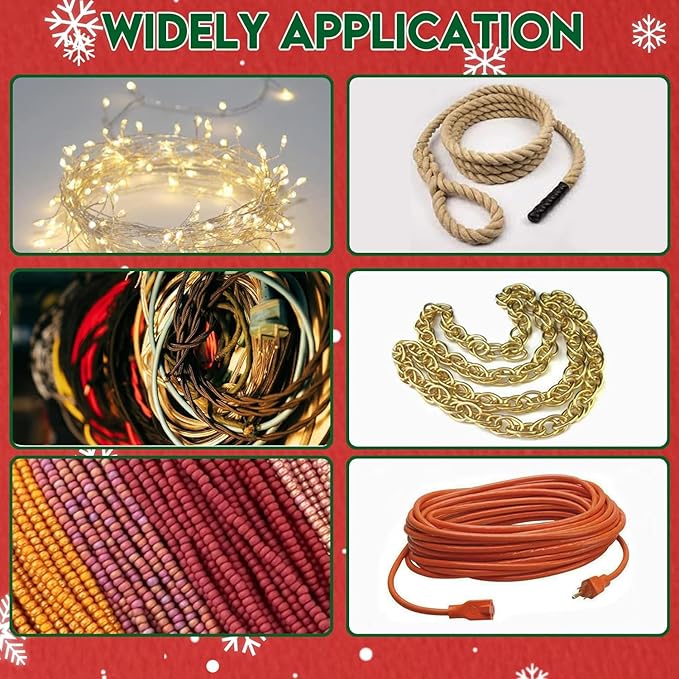 12PCS Rotating Handle Christmas Lights Storage Holder, Efficient & Durable,Tangle-Free Wires, Rope Winder for Ropes, String Lights, Fairy Lights, Wires, Garlands, Beads, Cords