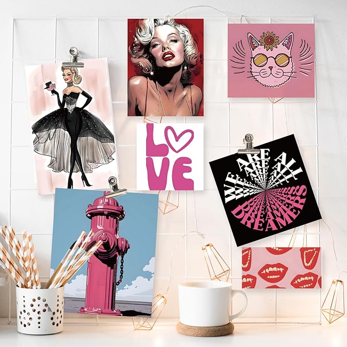 EggSun Vision Board Supplies with 1200+ Images & Quotes Collage Magazine Book, Wall Clip Art Scrapbook Journal Kit for Vision Board Making Beginners Women Men Teen Girls Coquette Room Decors (Preppy)