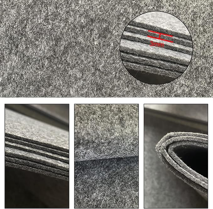 aufodara Felt Fabric 11.8 x 98.4 inch Craft Felt Fabric Roll, Felt 3mm Thick for Felt Table Mats DIY Arts & Crafts Patchwork Sewing Decorations (Dark Grey)