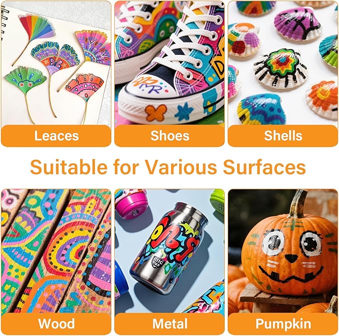 Acrylic Paint Pens, Dual Tip 60 Acrylic Markers with Brush Tip and Fine Tip, Art Supplies for Rock Painting, Wood, Canvas, Glass, Stone, DIY Crafts Drawing Kit with Bag