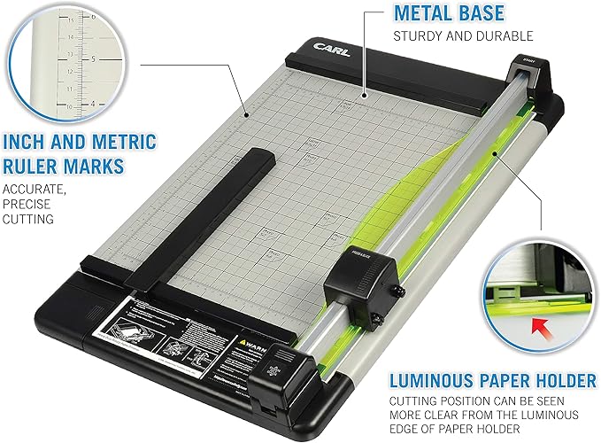 Carl Manufacturing 12220 HVY-Duty Paper Trimmer 15-Inch 36 Sht Cap. 14-Inch x15-1/4-Inch x3/4-Inch GY