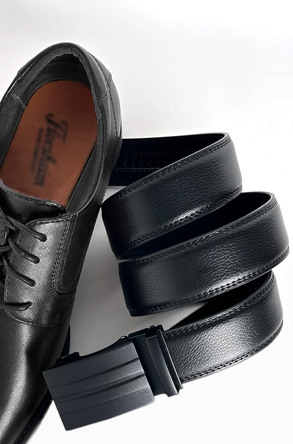 CHAOREN Leather Ratchet Belt Men 2 Pack - Customizable Fit, Effortless Style (35mm)