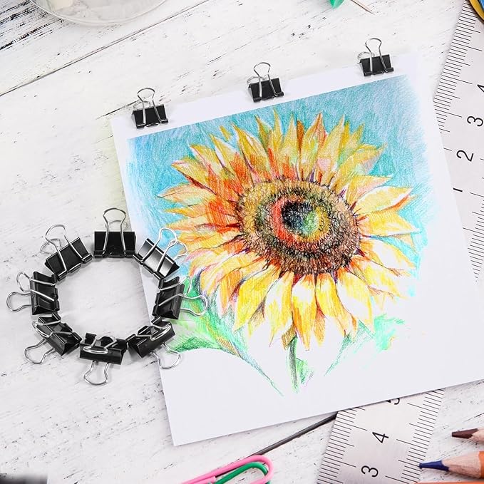 Ufmarine 120 Pcs Mini Binder Clips, Small Binder Clips Black, 15mm Paper Clips for Office