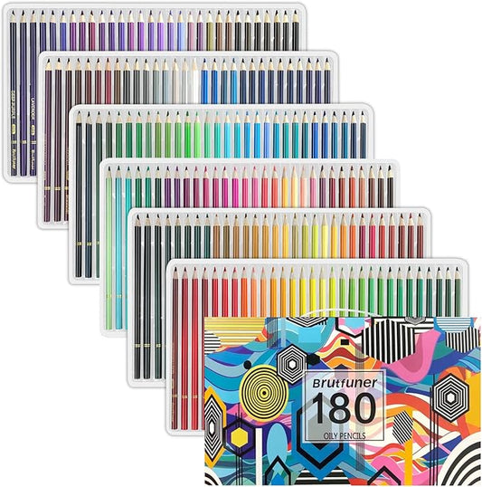 LBW Colored Pencils Oil Pencils Soft Core Color Pencil Set Ideal for Adult Coloring Books Kids Artists Beginners (180)