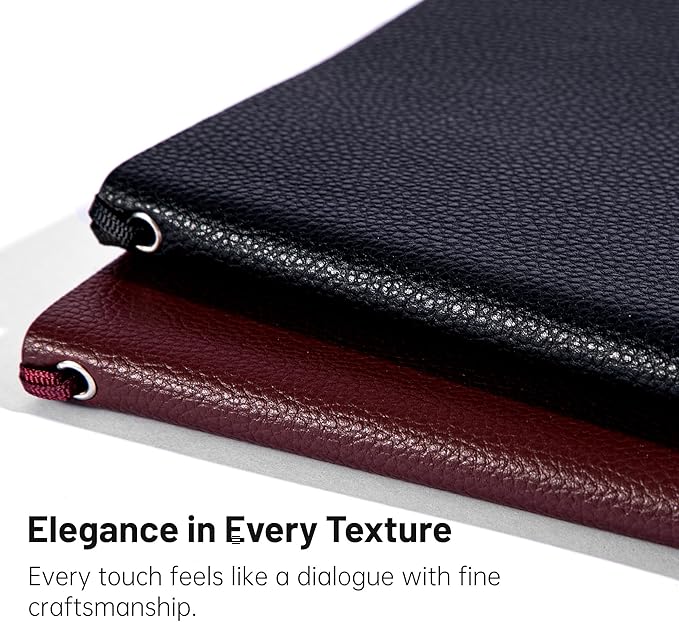 CAGIE Lined Journal Notebook for Men & Women,176 Pages A5 Medium Size Softcover Leather Journals for Writing,Travel,Business,Work & School, 100 GSM Thick Paper (5.7'' x 8.3'') (Black)