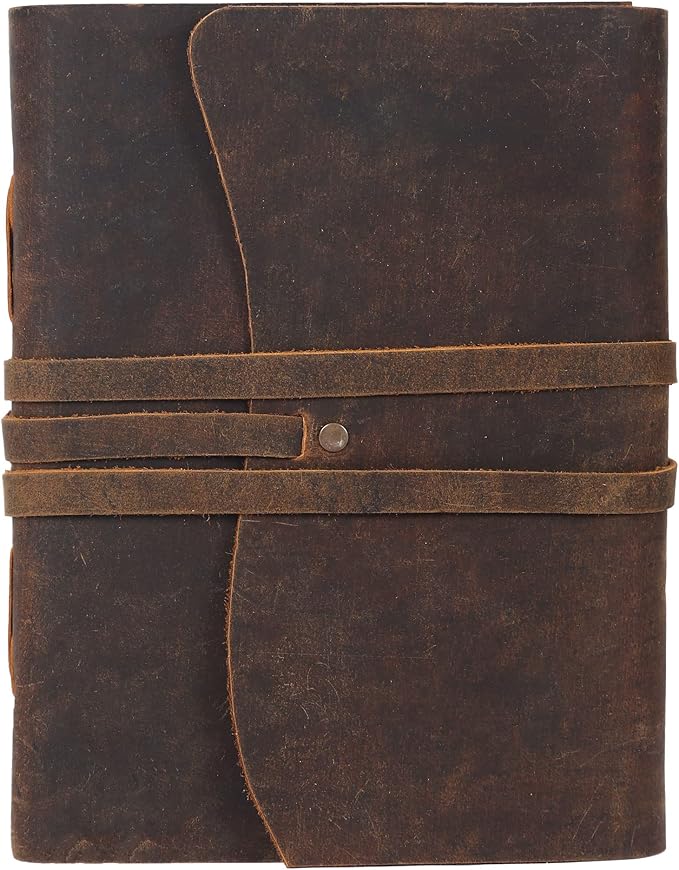 Handmade Leather Journal | Writing Diary | Bound Daily Notepad For Men & Women Unlined Paper Medium, writing pad gift for artist, sketch