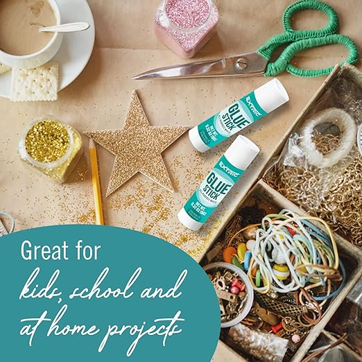 EXTRIC Glue Sticks for Kids, White Glue Sticks Bulk Classroom 12 Count, 0.75 Ounce, Washable All Purpose, for Kids, School and Home