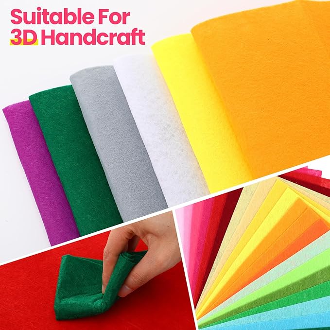 Reginary 120 Pcs 8 x 12 Inch & 8 x 35 Inch Felt Sheets for Craft 40 Assorted Color Felt Squares Stiff Paper for Back to School Fall Thanksgiving Halloween Xmas DIY Craft Sewing Patchwork (Warm)