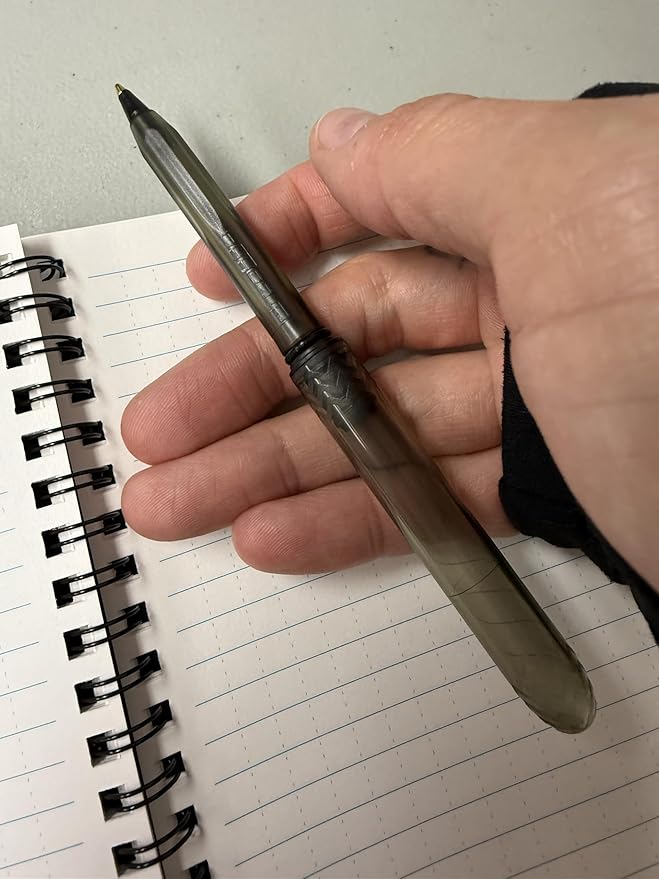 The USA Made Compact Pen – 4 Pack of Translucent Jewel Toned Aesthetic Ballpoint Pens – Chic, Compact & Colorful – for Stationery, School, Work or Journals (Onyx)