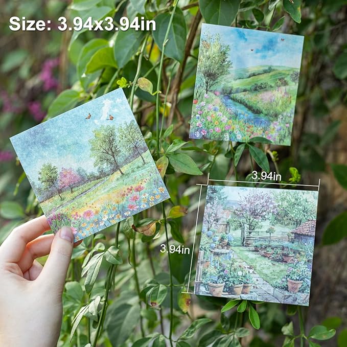 Spring Scenery Scrapbook Paper Set, 180 PCS Landscape Craft Paper Kit for Journaling, Scrapbooking, DIY Crafts, and Art Supplies
