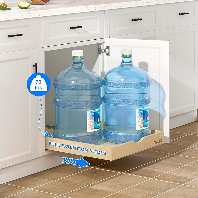 WelFurGeer Soft Close Pull Out Drawers for Kitchen Cabinets, 32" W x 22" D Pull Out Cabinet Organizer, Heavy-Duty Cabinet Organizer, Space-Saving Pullout Drawer for Home & Kitchen Organization