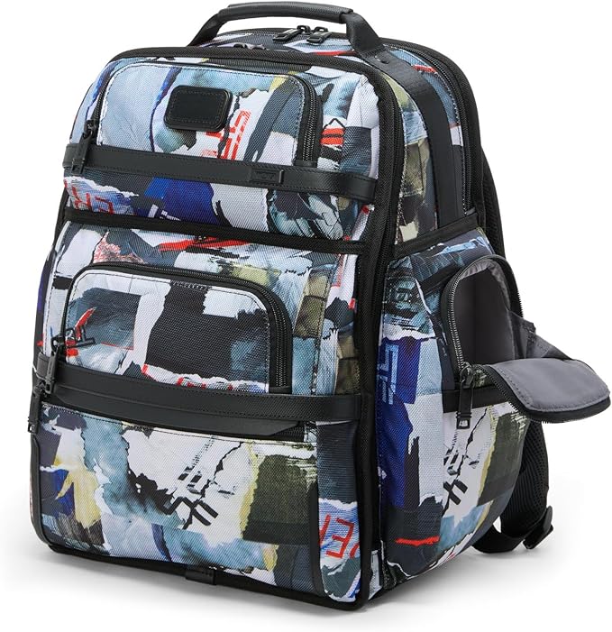 TUMI - Alpha Brief Pack - Men's Laptop Backpack with Padded Adjustable Straps - Fit up to 15" Screen - 17.0" X 12.0" X 8.0" - Wheatpaste Print
