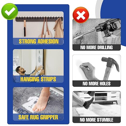 Double Sided Tape Heavy Duty, 20ft Two Sided Nano Tape Adhesive,Double Stick Mounting Tape for Rug, Removable Wall Tape Sticky Poster Decor Carpet Tape(2 Rolls)