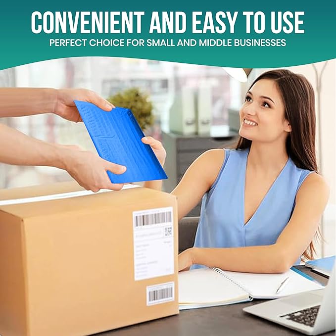 Levex - #0000 4" x 6" [10 Pack] Blue Poly Bubble Mailers, Padded Envelope Mailers, Packing Envelope & Mailing Bags for Shipping