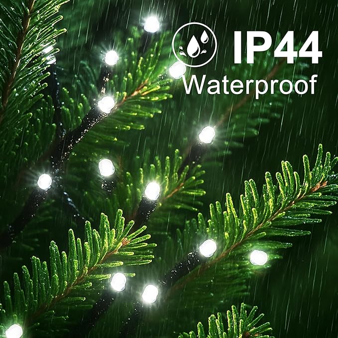 2-Pack Connectable 210FT 600LED Christmas String Lights Waterproof, Twinkle Lights with 8 Modes, Bright Indoor String Lights, String Lights Outdoor Green Wire for Holiday Party Christmas Decorations
