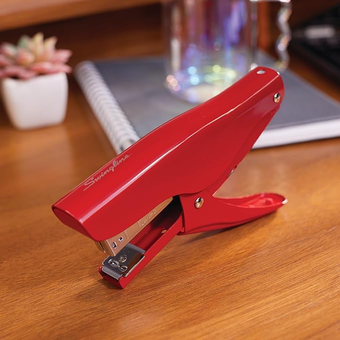 Swingline Plier Stapler, Handheld Heavy Duty All Metal Stapler, 25 Sheet Capacity, Jam Free, Vintage Rio Red (S7010159)