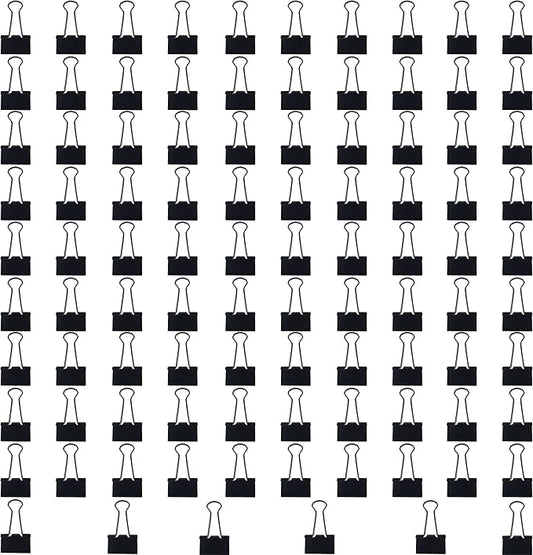 Clipco Binder Clips Medium 1.25-Inch Black 96-Pack