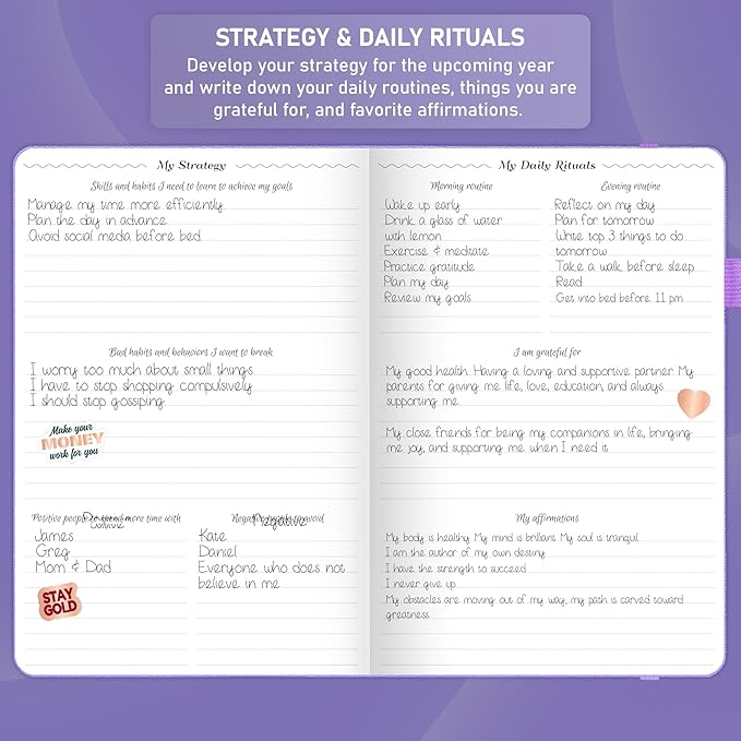 GoGirl Weekly Schedule Planner – Hourly Work & Life Planner with Time Slots – Vertical Agenda Organizer for Daily Productivity, A5 (Lavender)