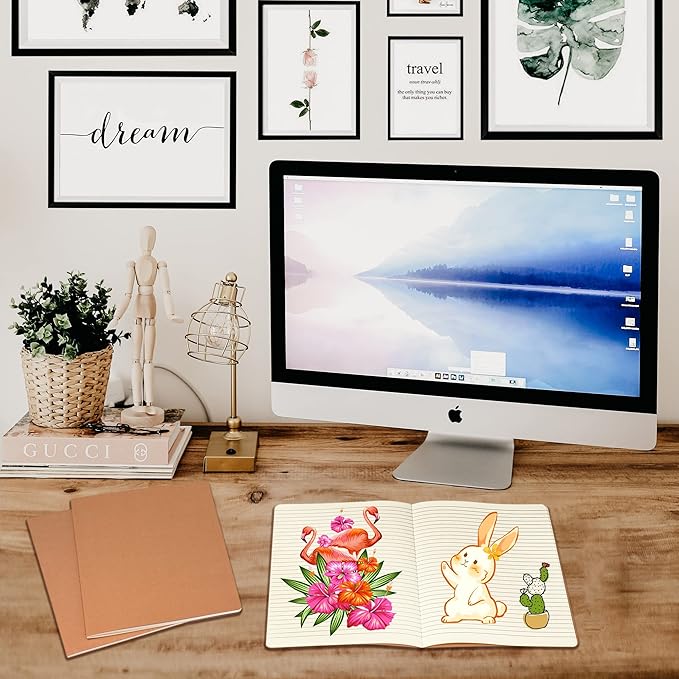 30 Pack Large B5 College Ruled Notebook & Journal Bulk, Kraft Cover, B5 Size, 7.6x10 inch, 60 Pages, Line Thick Paper, Subject Note Pad Planner Set for Women Men Kids Traveler Student Office