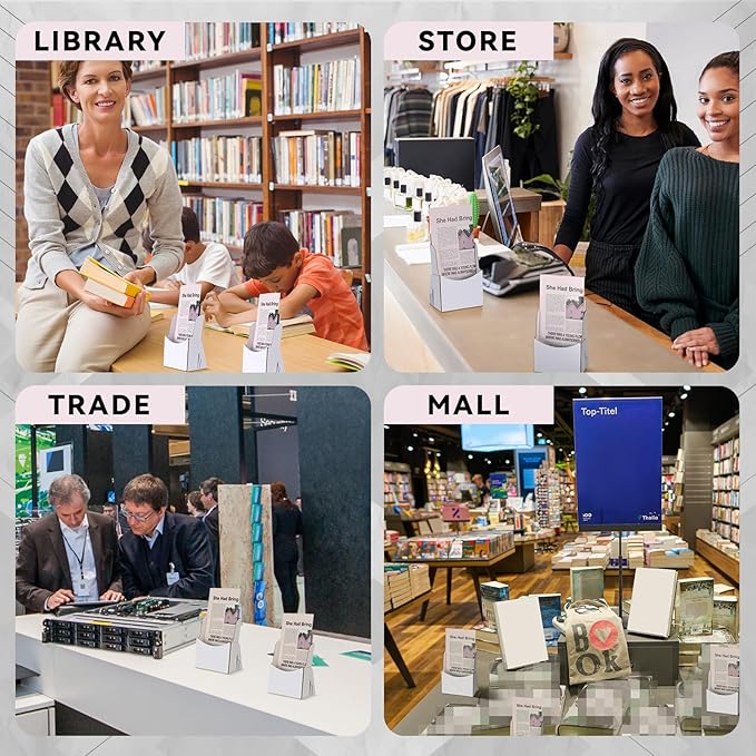 Dianelhall 25 Pcs Corrugated Trifold Brochure Holder 4.33 x 5.51 Inch, Rack Card Holder Literature Paper Flyer Display Stand Bookmark Display for Magazine, Pamphlet, Booklets, Menu, Offices