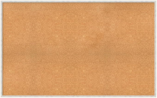Amanti Art Natural Cork Board for Wall, 33x53 Vision Board with White Frame, Oversize Corkboard Office Decor for Home Organization, Modern Corkboard Pinboard to Display Items for Home Organization in