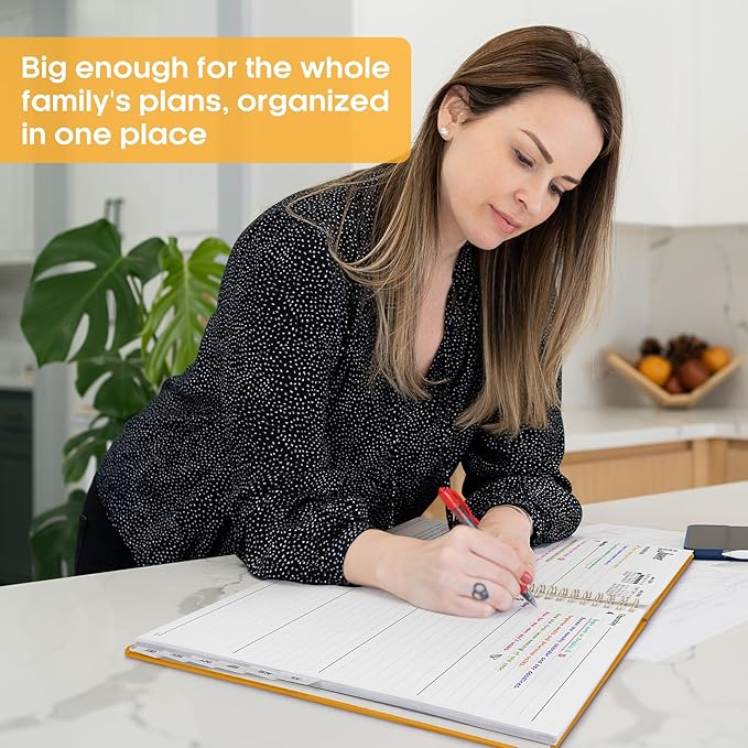 2026 Planner 8.5" x 11", Weekly and Monthly Calendar Planner Book, January 2026 - December 2026, Hardcover Spiral Planner with Monthly Tabs, Notes Pages, Perfect for Women & Men, A4 - Yellow