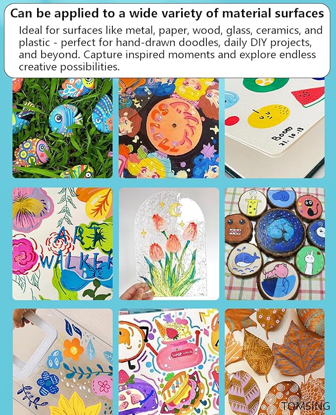 48 Colors Brush Markers Pens,Water-based Ink and Quick-Drying,Painting Supplies Perfect for Plastic Sheets Fabric Bags Ceramics Stone Pottery Wood and Handmade Crafts（48 Colors）