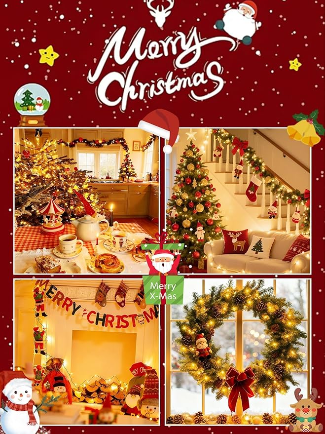 2025 New Voice Control Connectable 2PK 164FT 400LED Christmas String Lights Indoor Outdoor with Remote | Smart Twinkle String Lights 12 Modes & Timer for Xmas Tree Decor (Warm White)