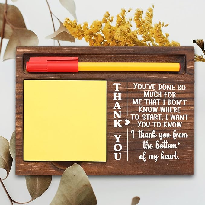 Thank You Desk Organizer Motivational Appreciation Gift for Teachers Nurses Healthcare Workers,Perfect for Retirement New Job Birthday Farewell,Office Stuff Sticky Note Pad Holder Dispenser TBC170