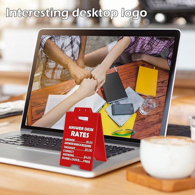 Cool Work Gifts Funny Answer Desk Rates Desk Sign for Men Women Coworker Boss(Answer Desk Rates)