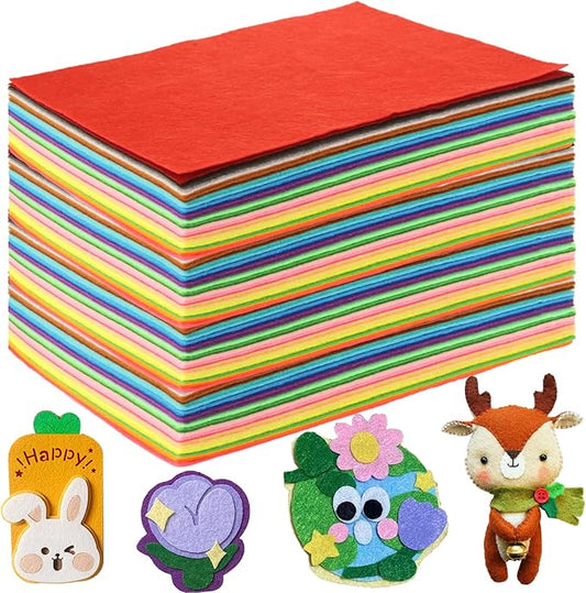 STARVAST 120Pcs Soft Felt Fabric Sheets, Assorted Color Felt Squares 12 x 8 Inch, Felt Fabric Sheets Patchwork Sewing Felt Sheets for Crafts Sewing Patchwork DIY Crafting Projects, 40 Colors