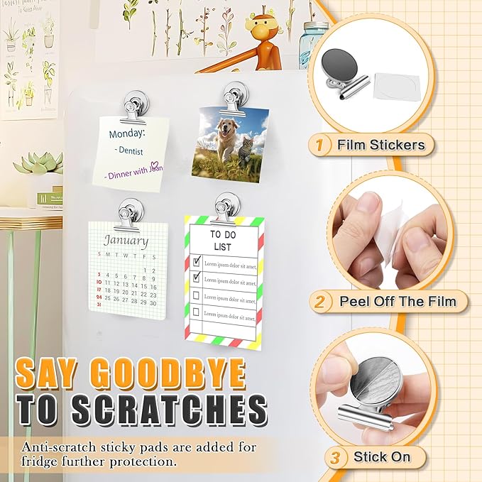 Grtard 100 Pack Magnetic Clips Heavy Duty, Magnet Clips for Fridge, Refrigerator Magnets with Clip, No-Scratch Strong Magnetic Clip for Refrigerator, Whiteboard, Cruise Cabins, Locker