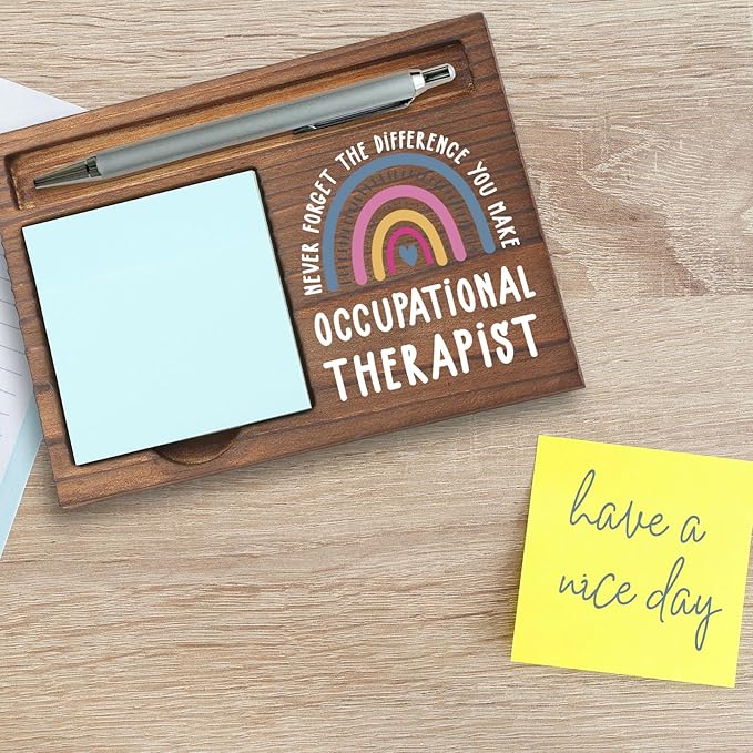 Occupational Therapist Gifts Sticky Note Holder, Thank You Gift for OT, Rehab Therapist, or Therapy Staff, Occupational Therapy Month, Graduation or Holiday Recognition Desk Decor PB034