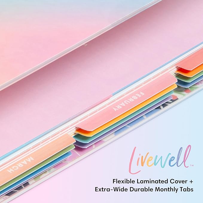 Blue Sky Livewell 2026 Weekly and Monthly Planner Calendar, January 2026 - December 2026, 7" x 9", Flexible Laminated Cover, Heavy Duty Coil Binding, Colorful Premium Paper, Includes Storage Pocket, Stickers, Beck