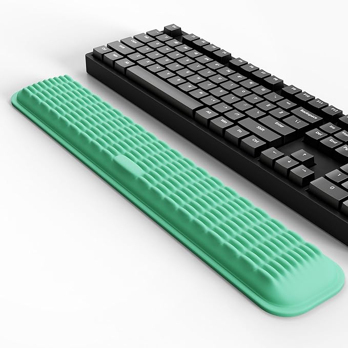 MEKASS Keyboard Wrist Rest, Soft Memory Foam Wrist Support for Keyboard, Keyboard Hand Rest Pad for Wrist Pain Relief, Keyboard Wrist Guard for Long Hours of Work, Gaming, Studying（Green）