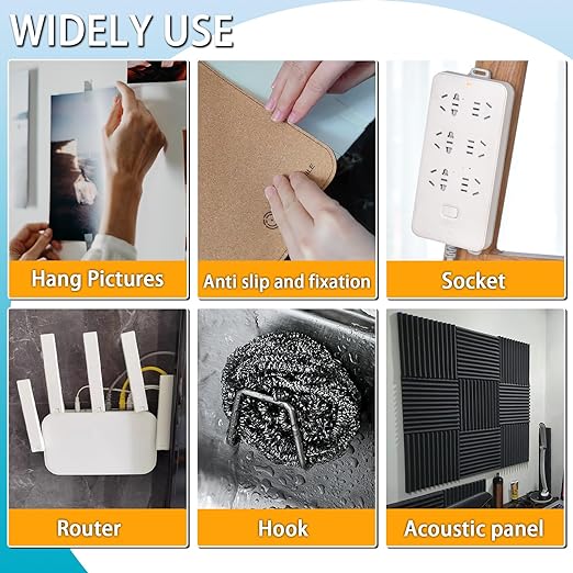 Birllaid Double Sided Tape for Walls, Picture Hanging Strips Removable Mounting Adhesive Tape for Hanging Picture Poster Decorations