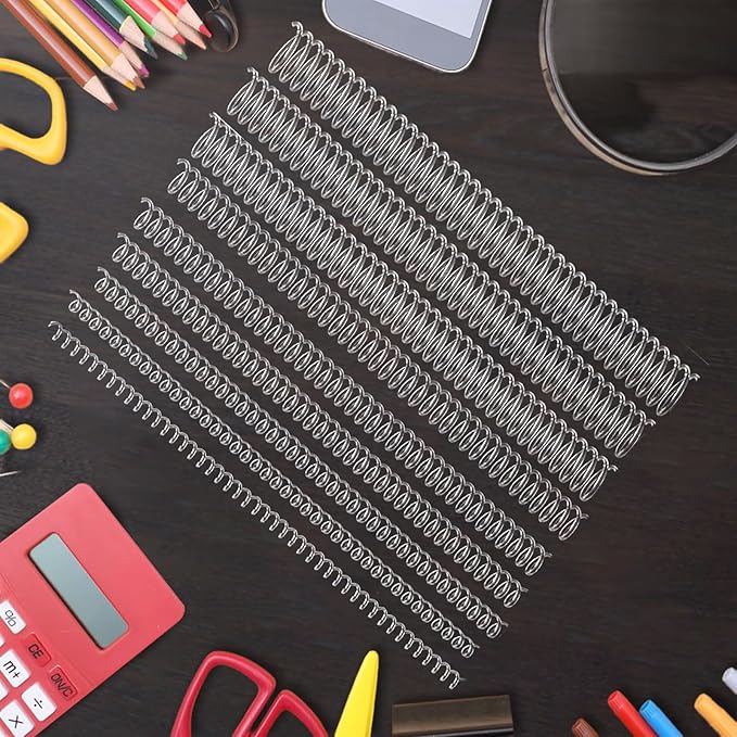 120 Pack Plastic Spiral Binding Coils Binder Binding Spirals Rings 8 Size Spiral Binding Wire Combs Spines Coils, 4:1 Pitch, 1/4 5/16 3/8 1/2 9/16 5/8 3/4 7/8 Inch (Transparent)