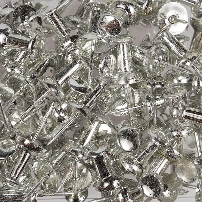 JAM PAPER Colorful Push Pins - Silver Pushpins - 100/Pack