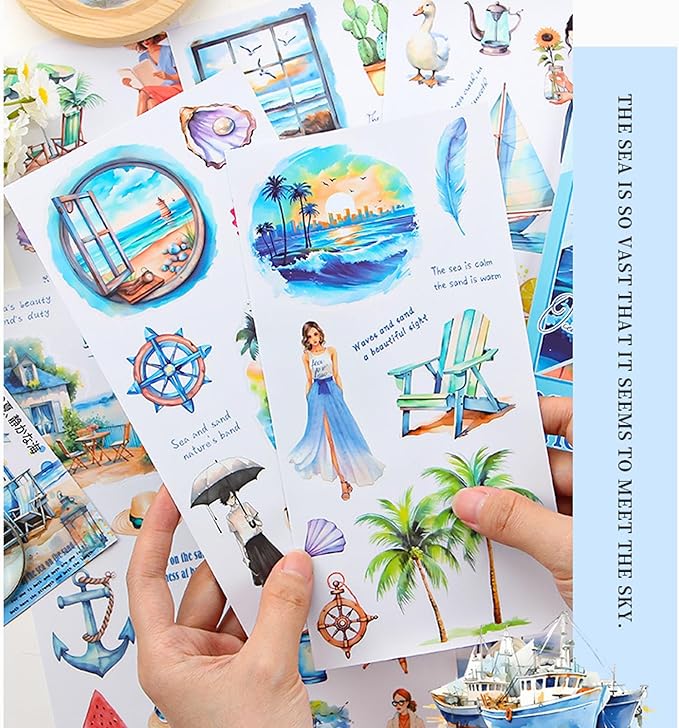 Aesthetic Journaling Sticker Books for Adults - Pre-Cut Scrapbook Stickers Vintage 20 Sheets Junk Journal Supplies Watercolor Scrapbooking Stickers Planner Cottagecore Decorative DIY Arts Craft Making